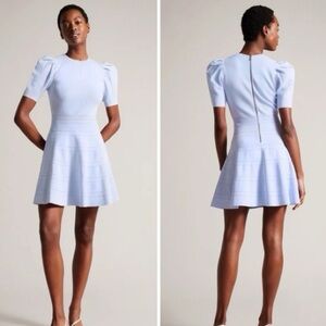Ted Baker Soft Blue Long Sleeve Dress
